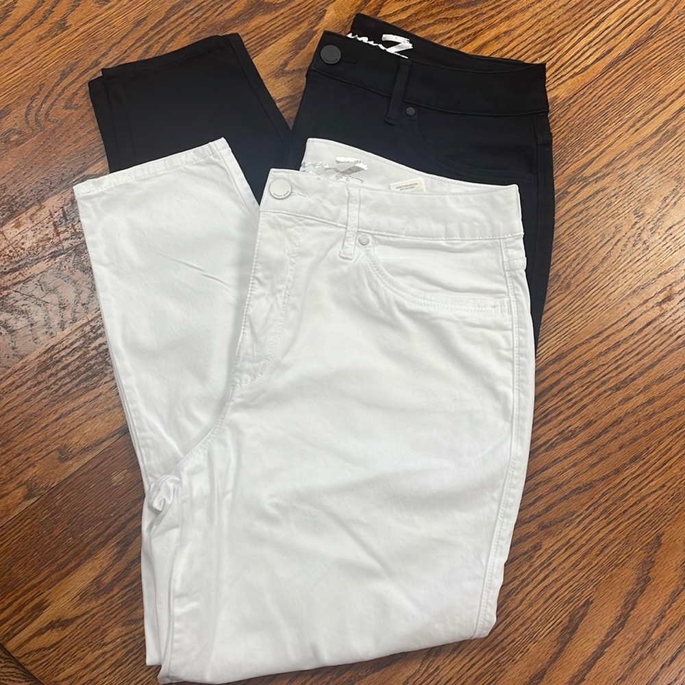 2 pairs High Rise Skinny Crop Seven7 Skin-Fit Denim size 16